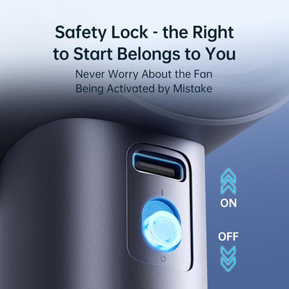 JISULIFE Portable Handheld Fan,Speed(1-100) Adjustable Turbo Mini and 3600mAh Battery Rechargeable Personal Fan,Digital Display,Gifts for Women Men Travel/Camping/Outdoor-Blue