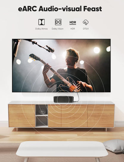 Highwings 8K60HZ HDMI Fiber Optic Cable 2.1 100FT Long, Unidirectional 48Gbps High Speed HDMI Cord 4K120Hz HDCP Compatible for Monitor Roku