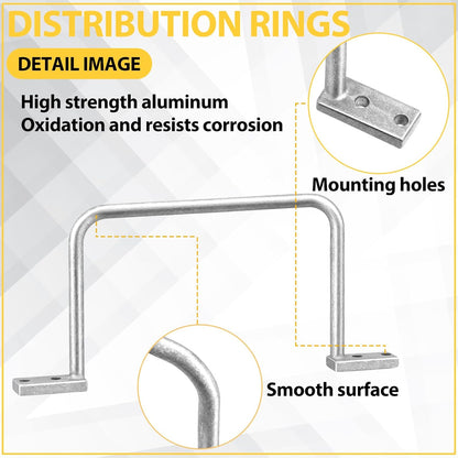 50 Pcs Distribution Rings Aluminum D Ring for Sorting Out Electric Cables, Cable Management, for Commercial and Residential Use, Silver(5 Inch)