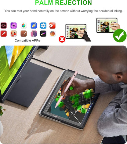 Stylus Pen for iPad 2018-2025: 15 Mins Fast Charging Pencil 1 Generation with Tilt Sensitivity Palm Rejection - Work for iPad Air 3 4 5 M2 M3- Pro 11" 12.9" M4 - Mini 5 6 - iPad 6 7 8 9 10 11 (Pink)