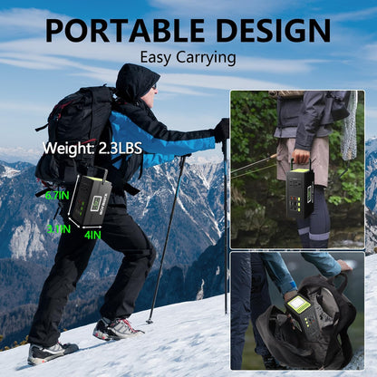 Portable Power Station 127W (Peak 150W),88.8Wh Solar Generator(Solar Panel Optional), Power Supply with 110V AC Outlet, 1*Type-C, 2*QC3.0, Solar Powered Generator for Emergency Backup, Camping