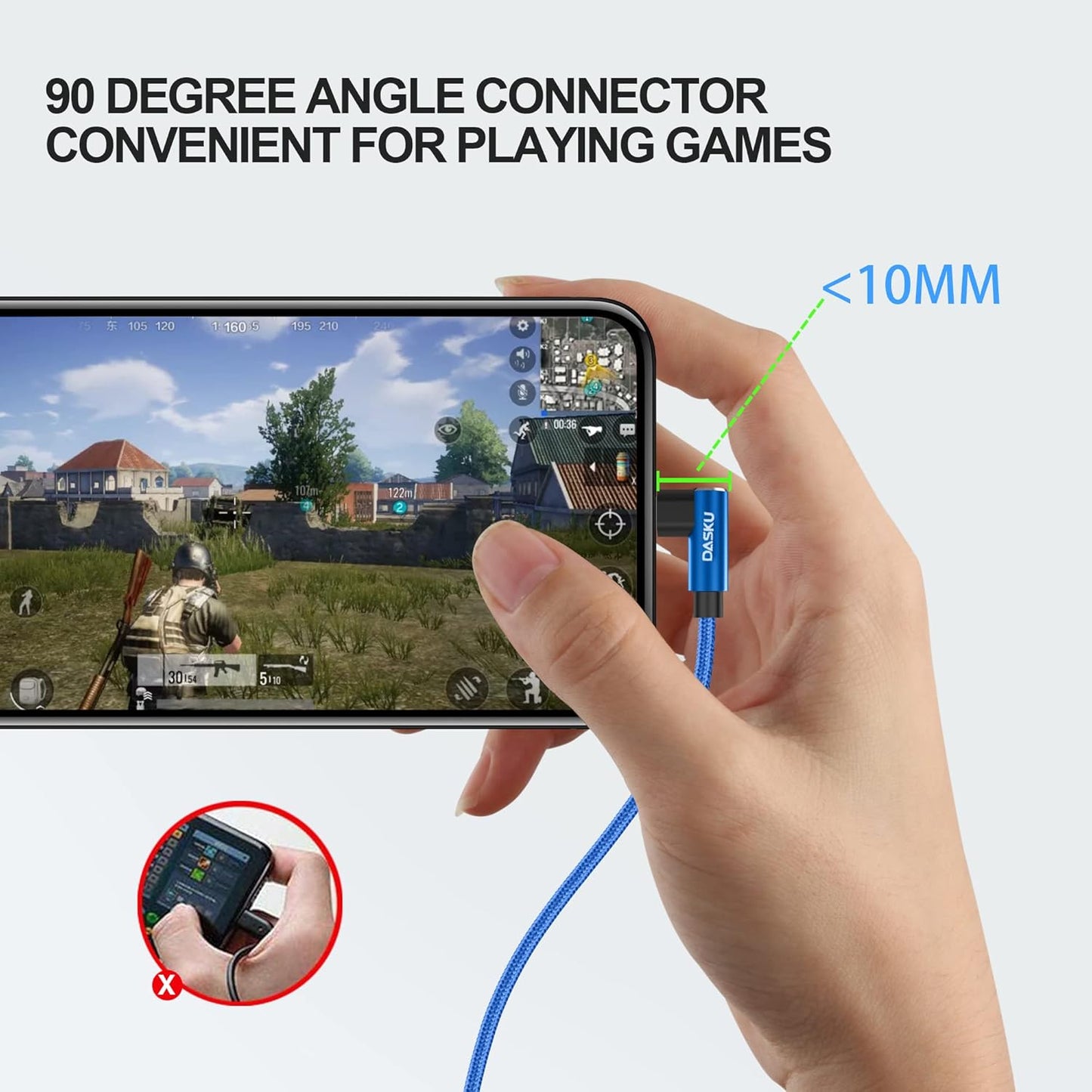 90 Degree iPhone Charger 10FT 2Pack [MFi Certified] USB Lightning Cable 10 Foot Right Angle Nylon Braided Apple Charging Cord Compatible with iPhone 14/13/12/11/Pro/Max/Mini/X/Plus/8/7/6/5/Plus/iPad