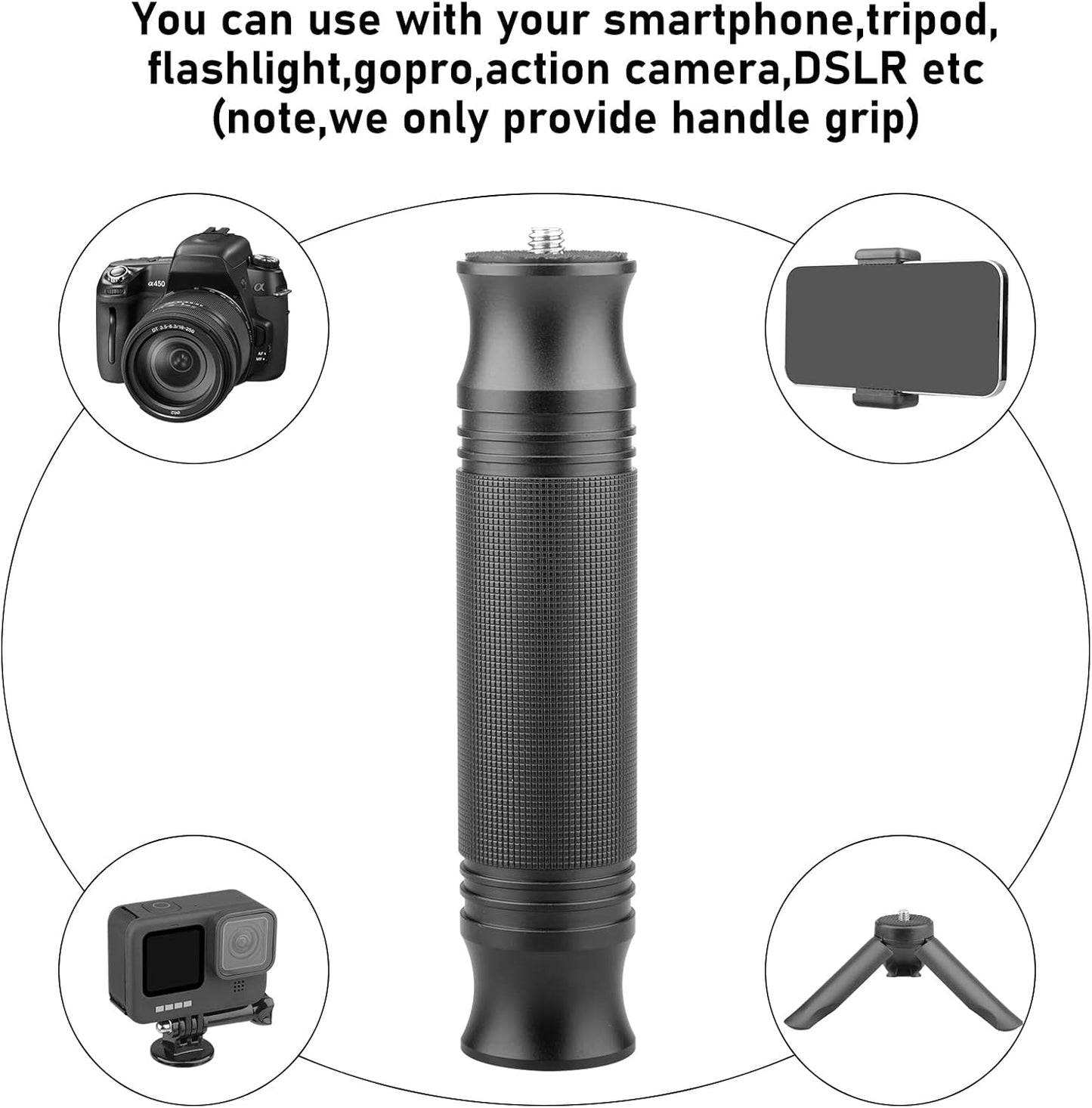 ChromLives Camera Handle Grip Support Mount Universal Handlegrip Camera Stabilizer with 1/4 inches Male Screw for Digital Video Cameras Camcorder Action LED Light Phone