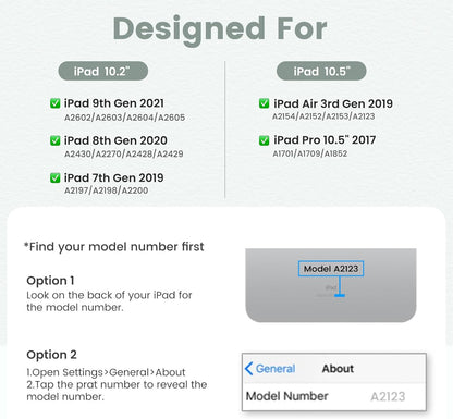 iPad 7th/8th/9th Generation Case with Keyboard 10.2-inch 2019/2020/2021, iPad Air 3rd/Pro 10.5-inch 2017 Compatible, 7 Color Backlit Keyboard BT/Wireless/Detachable with Pencil Holder (Mint Green)