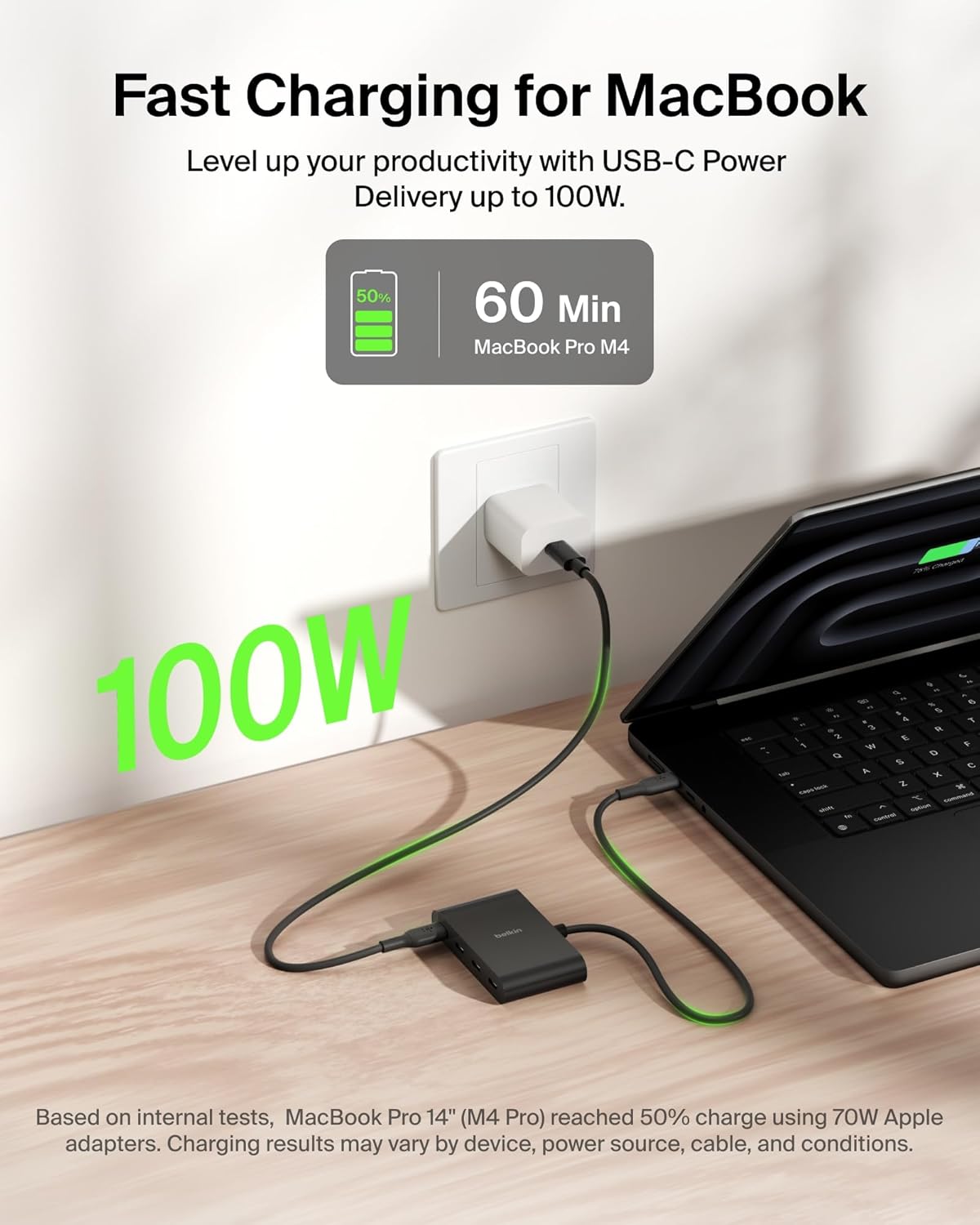 Belkin Connect 4 Port USB C Hub - Multiport Adapter Dongle with 4 USB C 3.2 Gen 2 Ports - High Speed 10G Data Transfer for Laptop, MacBook, iPad, PC, and More - 100W PD