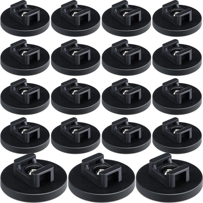 Yookeer 20 Pcs Magnetic Zip Tie Mount Base Black Magnetic Cable Clips Wire Holder Multipurpose Cable Ties Management Base Electrical Supplies for Wire (43 mm)
