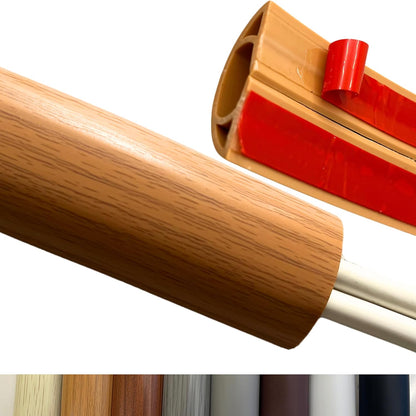 3.3ft Self Adhesive Floor Cord Cover,Heavy Duty Soft PVC Cable Protector and Extension Cord Hider,Cord Management System to Hide Wires on Floor,Cable Cavity:0.61"(W) x 0.32"(H) Yellow Wood