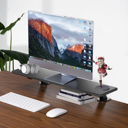 suptek Clamp-on 32 Inch Dual Monitor Desk Mount Riser Shelf Computer Stands for 2 Monitor,Laptop,Printer, Notebook,32.2” x 7.8” x 5.7”