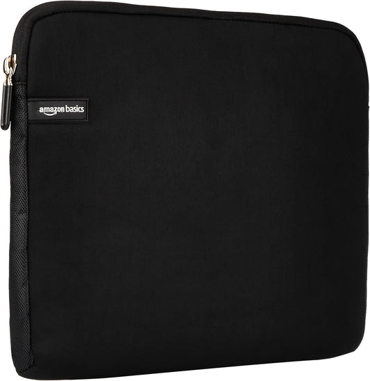 Amazon Basics 14 inch Laptop Sleeve, Compatible Protective Case with Zipper for MacBook Pro, MacBook Air - Black