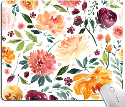 Mouse Pad, Premium-Textured Mouse Mat, Non-Slip Rubber Base Mousepad for Laptop, Computer & PC,9.5×7.9 in,Watercolor Peony Flower