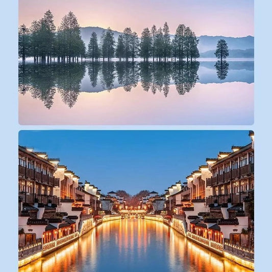 Mirror Effect Lens - Capture Stunning Reflections Instantly, Smartphone Camera Mirror Reflection Clip Kit, Adjustable HD Glass Smartphone Photography Flip Mirror for Creative Photography (White)