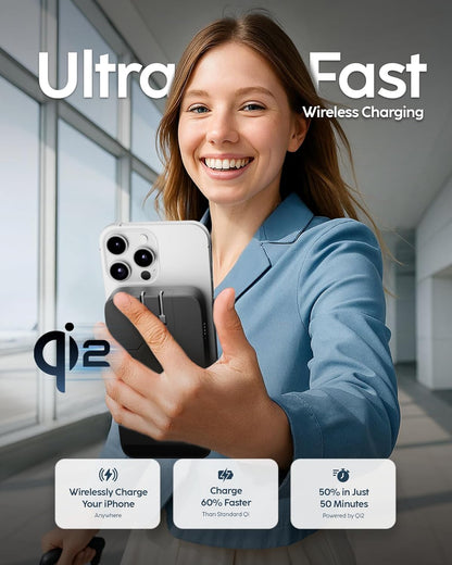 myCharge EcoHub 3 in 1 Apple Charging Station & Magsafe Battery Pack | Wireless Charger for iPhone, iWatch, AirPods | Magnetic Portable Charger with Wall Plug | Travel-Ready & Foldable