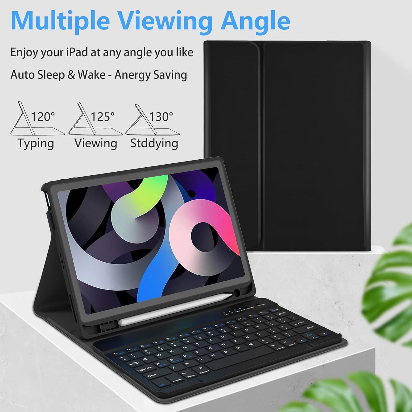 TaIYanG for iPad Air 11 inch M2 Case with Keyboard 10.9 inch for iPad Air 5 2022/iPad Air 4th Gen Keyboard Case with Pencil Holder, Wireless Keyboard for Air 11" M3/M2 (2025/2024)/iPad Air 5/4