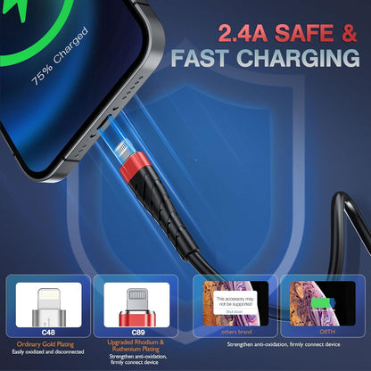 Compatible with Apple MFi Certified Short for iPhone Charger Cable 3 Pack 1Ft, 12 inch Lightning Charging Cord, Fast 2.4A for iPhone Data Cord Compatible with iPhone12/11/XS/Max/XR/X/8/8P/7P/6/iPad