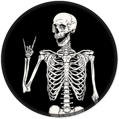 ITNRSIIET Round Mouse Pad with Stitched Edge Premium-Textured Waterproof Non-Slip Rubber Base Desktop Protection Mat Diameter 8.7 inches, Human Skeleton