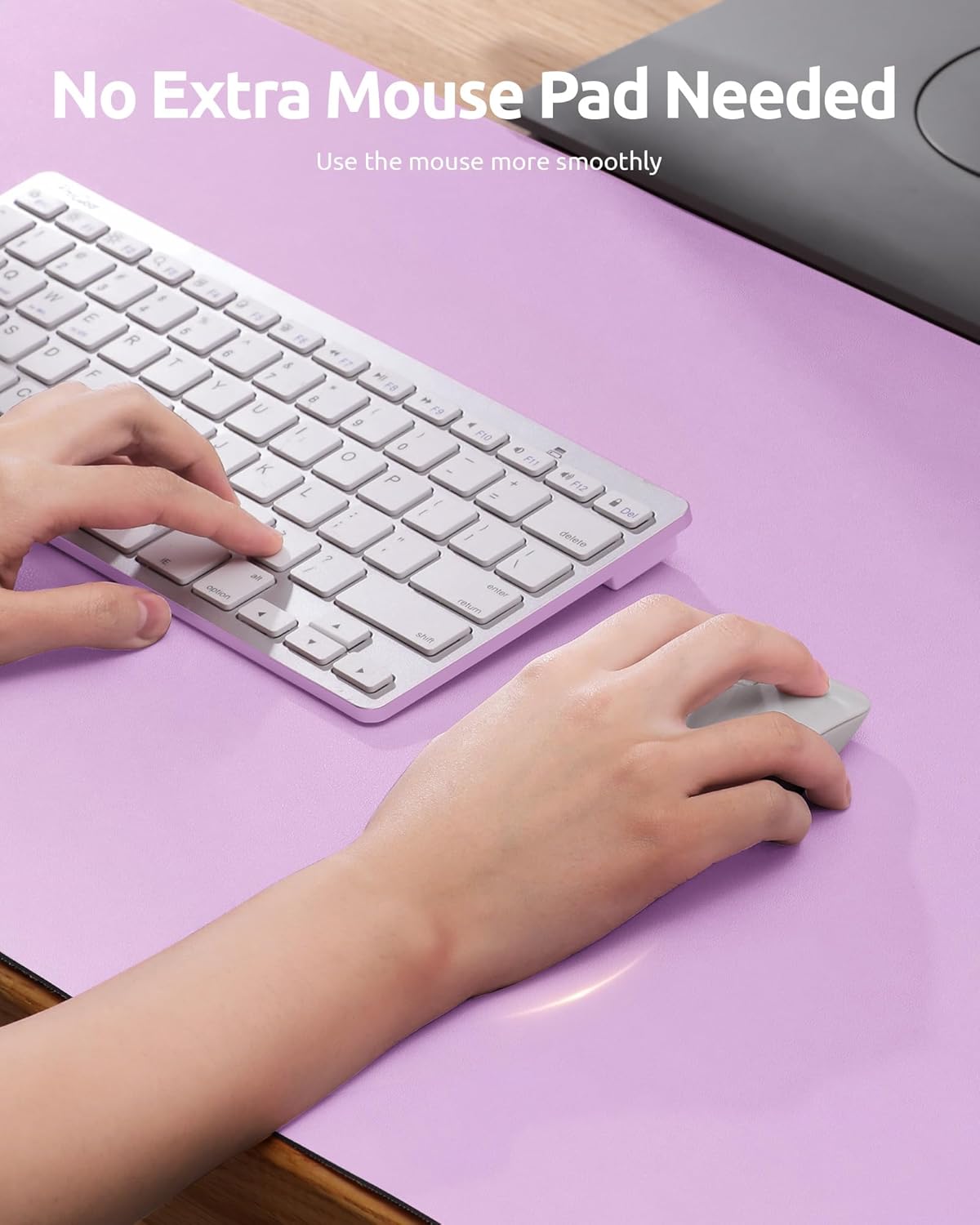 YSAGi Leather Desk Pad Protector, Office Desk Mat, Large Mouse Pad, Non-Slip PU Leather Desk Blotter, Laptop Desk Pad, Waterproof Desk Writing Pad for Office and Home (Taro Purple, 23.6" x 13.8")