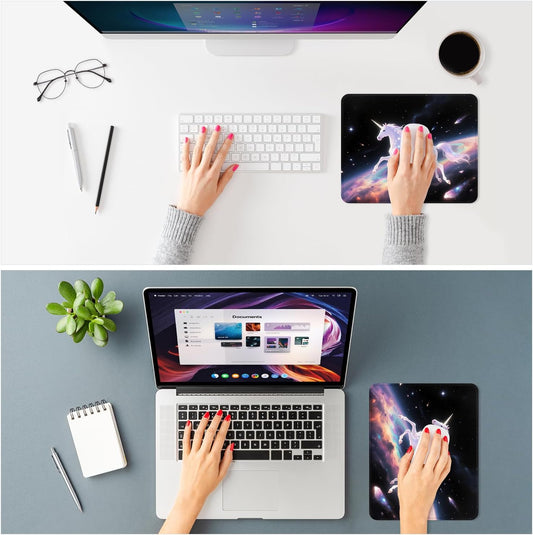 ITNRSIIET Mouse Pad Non-Slip Rubber Base Smooth Surface Stitched Edges Waterproof Durable Compatible with All Mice for Office & Gaming, Desk Accessory, 10.2x8.3x0.12 inch, Stellar