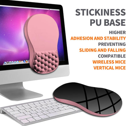 Ergonomic Joint Wrist Support Mouse Pad with Memory Foam Cushion Massage Bump, Carpal Tunnel Pain Relief Mousepad Slope Design for Wrist Rest, 11.8x7.9 in, RosyBrown