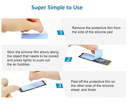 A ADWITS [ 12-Pack ] Thermal Conductive Silicone Pads, Soft Safe Simple to Apply for SSD CPU GPU LED IC Chipset Cooling -Blue