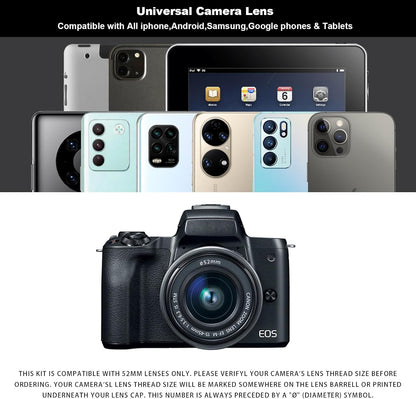 52MM Circular Polarizer Filter, Ultra Slim Multi-Coated CPL Lens Filter, Clip-on Phone Camera Filter Kit, Compatible for iPhone 15 14 13 12 11,Motorola, Google Pixel and Other Smart Phones