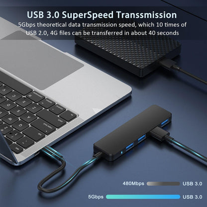 USB 3.0 Hub, 4-Port USB Hub USB Splitter USB Expander Ultra Slim Portable USB Hub for Laptop, Xbox, Flash Drive, HDD, Console, Printer, Camera,Keyborad, Mouse Compatible with Windows, Mac, Linux, etc.