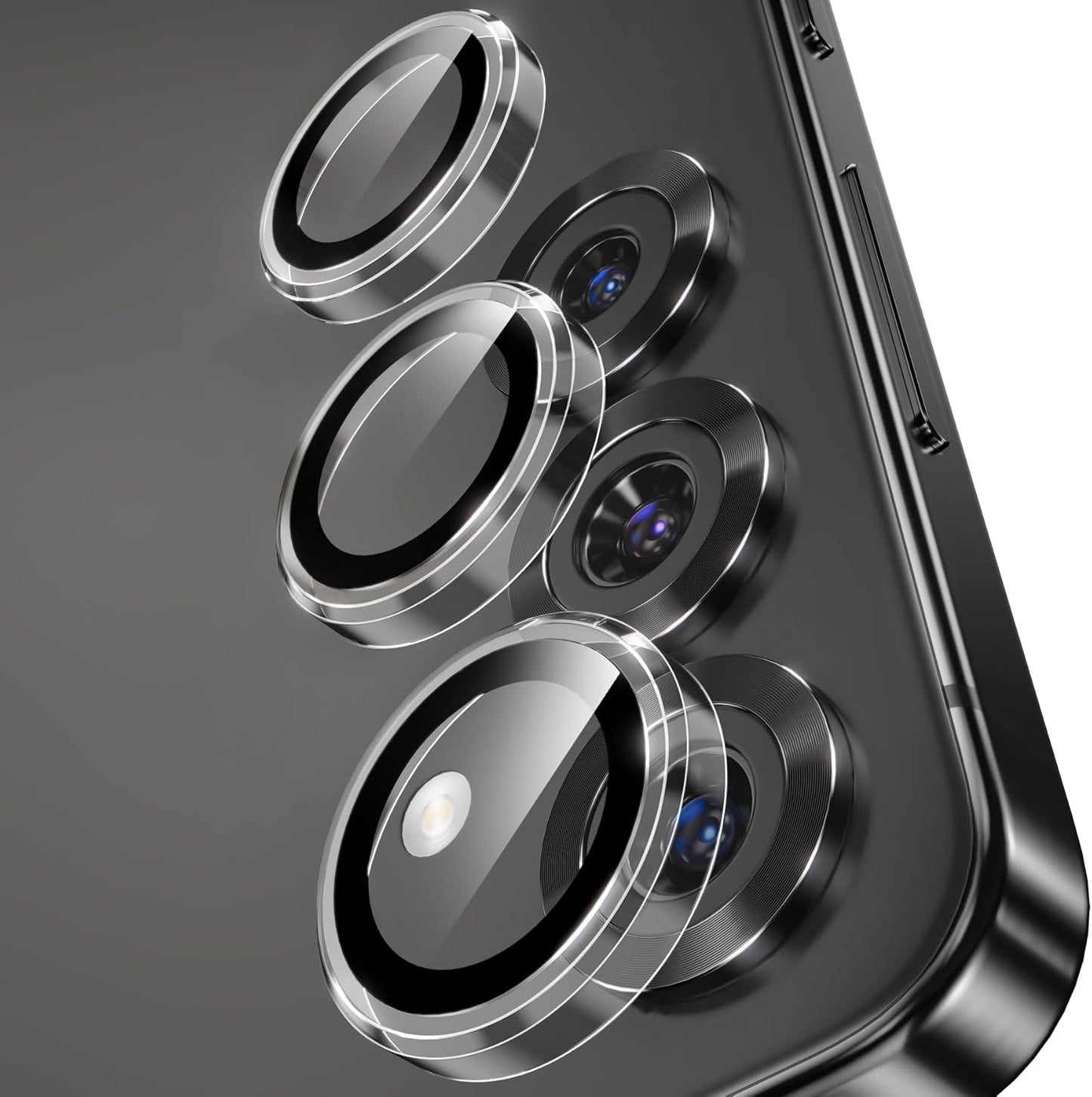 YWXTW Camera Lens Protector for Samsung Galaxy S25+ Plus Accessories [1:1 Fit & Ultra Clarity] 9H Tempered Glass Metal Individual Ring Camera Cover Screen Protector, Case Friendly (Clear)