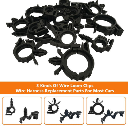 110Pcs Nylon Universal Cable Tie Buckle, Wire Loom Clips for Car Push Mount Zip Ties Assorted Sizes 6+8 Inch, Zip Tie Mount Automotive Fuel Line Wire Holder for Car Zip Tie Automotive Wiring Clip