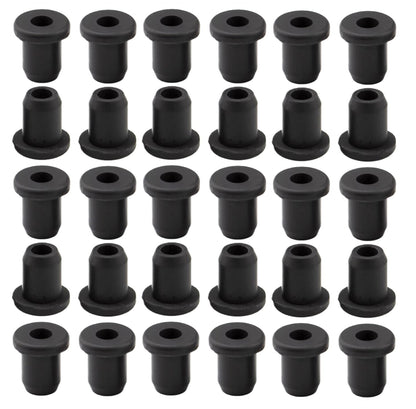 30 pcs 1/4" Drill Hole，1/8" ID Black Silicone Top hat Rubber Grommets for Wiring，Automotive，Firewall，Hole Plug，Desk，Screw，Water and Gas Pipe，Drain，House Siding，Cable Bushing，Glass，Wire Plug