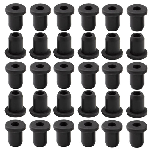 30 pcs 1/4" Drill Hole，1/8" ID Black Silicone Top hat Rubber Grommets for Wiring，Automotive，Firewall，Hole Plug，Desk，Screw，Water and Gas Pipe，Drain，House Siding，Cable Bushing，Glass，Wire Plug