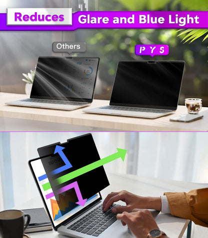 PYS MacBook Air 13.6 Inch Magnetic Privacy Screen for M2 Chip 2022 (A2681) - Removable Anti-Spy Laptop Shield