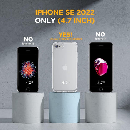 Miracase for iPhone SE Phone Case 3rd/2nd Generation 2022 2020 Full-Body with Built-in Glass Screen Protector, Heavy Duty 360° Protective Shockproof Bumper Cover for iPhone 8/SE, Matte Clear