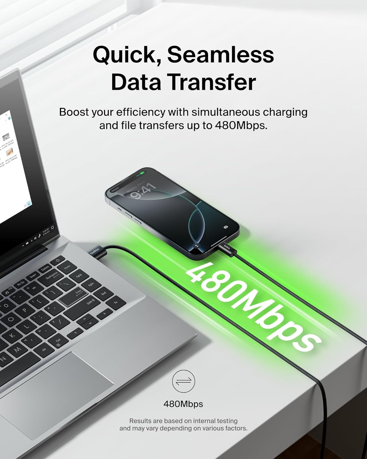 Belkin USB A to USB C Cable, 3.3ft, 15W - Type C Charger, iPhone Charger Cord, Soft, Braided, Flexible for iPhone 16 & 15, Galaxy S25, Pixel 9, iPad Pro, Airpods Pro, Switch & More - Black