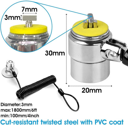 I3C Laptop Lock Cable 6ft Cut-Resistant Security Cable with 360° Rotating Lock for Wedge Slot Laptops 7x3mm Anti-Theft Computer Lock for Office, Library, Travel, Students & Business