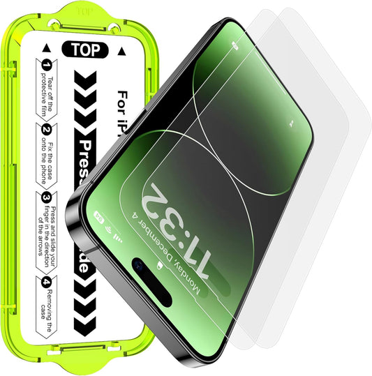 Esanik for iPhone 14 Pro Max Matte Glass Screen Protector [Auto-alignment] Anti-Glare & Anti-Fingerprint,Anti-Reflection,Bubble Free, Smooth as Silk, 2 Pack 9H Glass Screen Cover