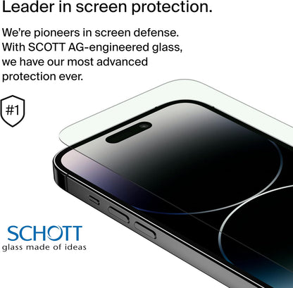 Belkin ScreenForce UltraGlass Blue Light Filter Screen Protector for iPhone 14 Pro Scratch-Resistant Impact Protection w/Included Easy Align Tray for Bubble-Free Application