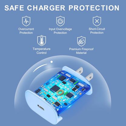 Phone 16 15 Pro Max Charger Fast Charging,30W USB C Phone 16 15 Fast Charger Block &10FT Long Type C Cable Cord for Phones 16 15/16 15 Pro Max/16 15 Pro/15 Plus/Pro 12.9/11 inch,Galaxy S24 Ultra,Blue