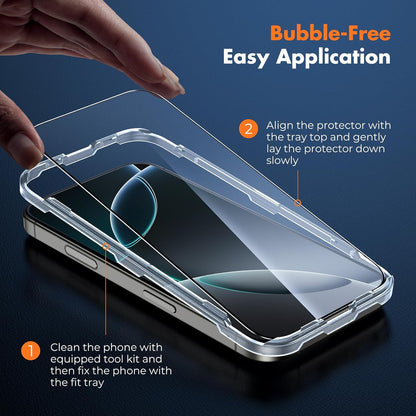 UNBREAKcable 3-Pack Screen Protector for iPhone 16 Pro Max [Military Grade Shatterproof] Tempered Glass Screen for Apple 16 Pro Max [9H Hardness][Full Coverage][Bubble Free][Easy Installation]