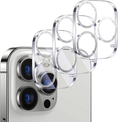 UniqueMe 3 Pack Compatible for iPhone 14 Pro Max/iPhone 14 Pro Camera Lens Protector,[[Scratch-Resistant] Case Friendly]- Silver