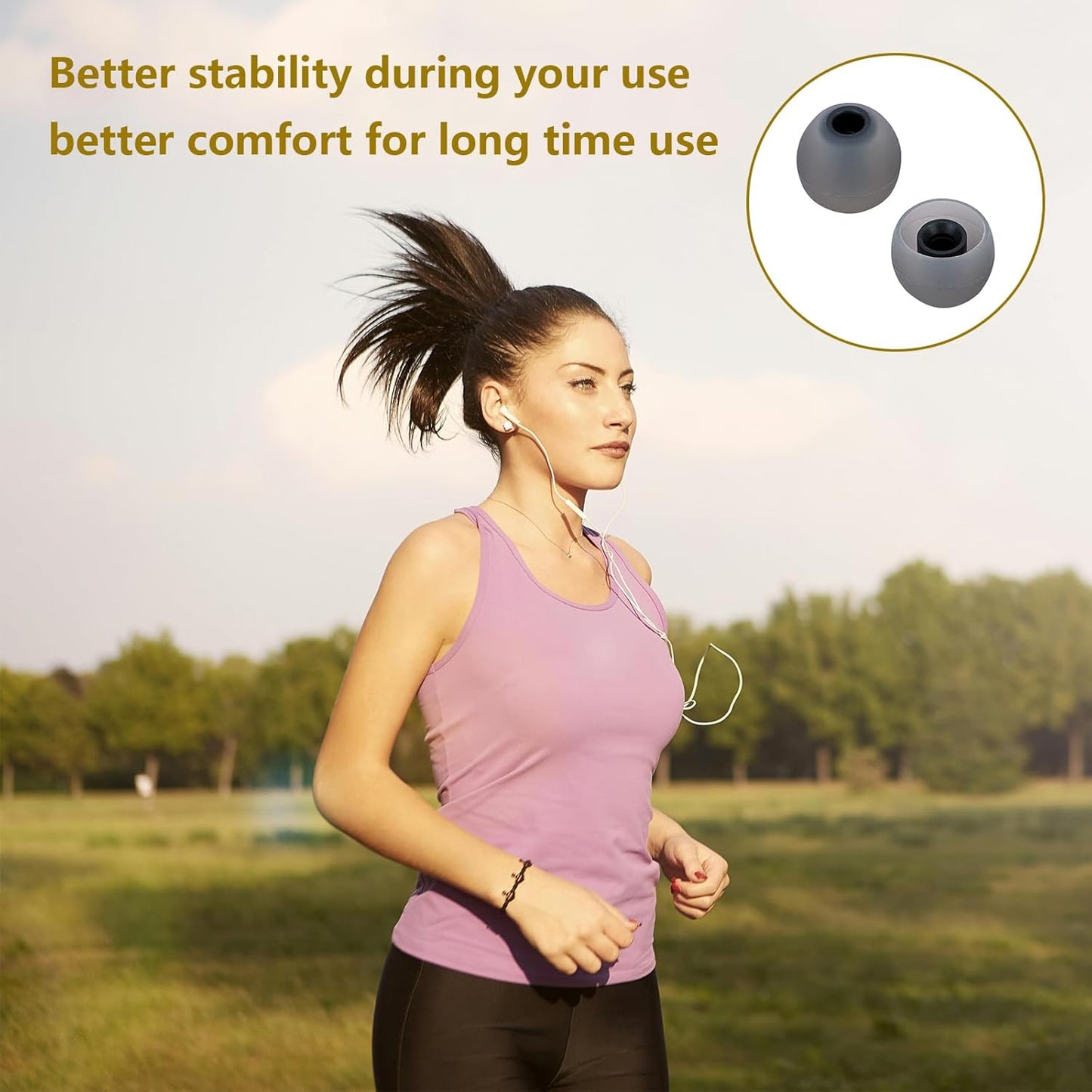 Earbud Replacement Tips Silicone Earbud Tips Earbud Covers Fit for in-Ear Headphones (Inner Hole 3.8mm -5.1mm) Ear Tips Earbud Rubber Tips 9 Pairs S/M/L