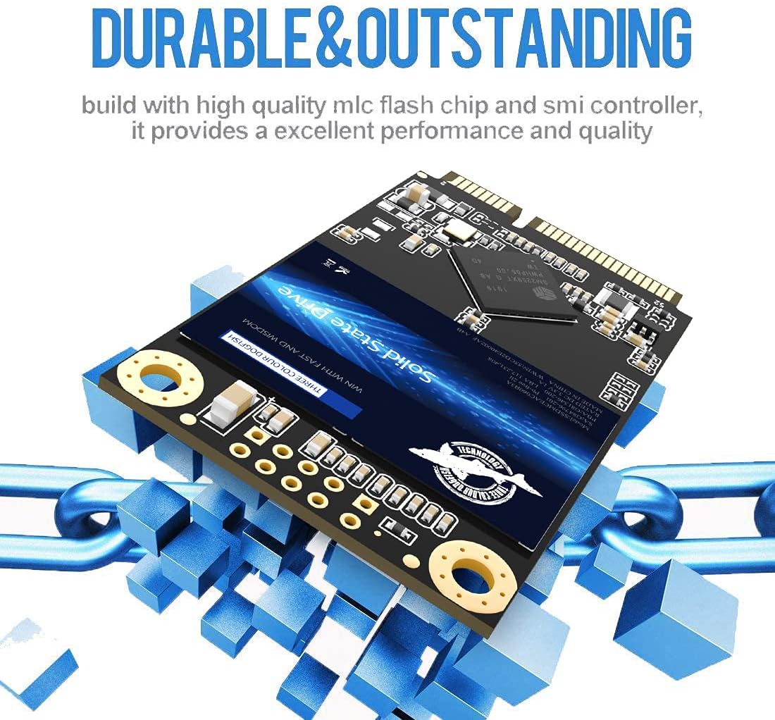 Dogfish mSATA SSD 1TB 3D NAND TLC SATA III 6 Gb/s, mSATA (30x50.9mm) Internal Solid State Drive - Compatible with Desktop PC Laptop - (MSATA 1TB)