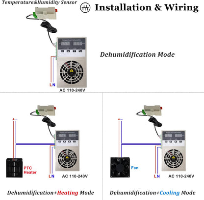 Auto Small Dehumidifier110V/240V Mini Dehumidifier With Temperature Control Switch For Grow Tent,Electric Box,Storage Cabinet,Closet,Tiny Space