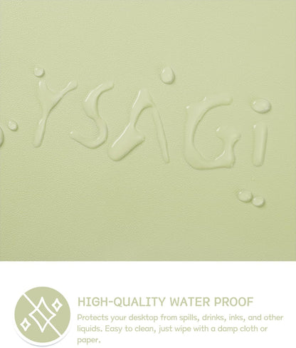 YSAGi Non-Slip Leather Desk Pad, Waterproof Laptop Computer Desk Keyboard Mat, Table Protector Blotter Mat, Large Mouse Pad for Office/Work/Home/Decor(Matcha Green, 31.5" x 15.7")