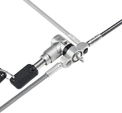 StarTech.com 3-in-1 Universal Laptop Lock 6.6ft (2m), Master Keyed Security Cable, Compatible with Noble Wedge/Nano/K-Slot; TAA