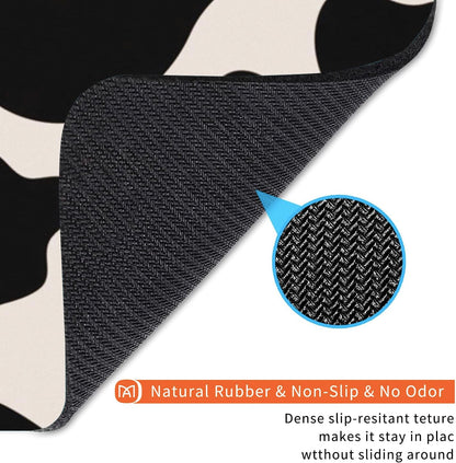 Square Mouse Pad Black Cow Print,Personalized Premium-Textured Custom Mouse Mat Design,Washable Mousepad Cloth,Non-Slip Rubber Base Computer Mouse Pads for Wireless Mouse