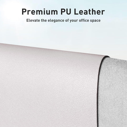 Aothia Large PU Leather Desk Pad Protector – Non-Slip Mouse Pad & Writing Mat for Office/Home, Waterproof, Easy to Clean (36" x 17", Pale Lavender White)