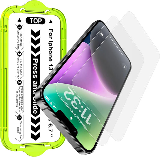 Esanik for iPhone 14 Plus/13 Pro Max Matte Glass Screen Protector [Auto-alignment] Anti-Glare & Anti-Fingerprint,Anti-Reflection,Bubble Free, Smooth as Silk, 2 Pack 9H Glass Screen Cover