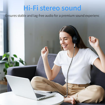 Aux Cable (20 ft), [Copper Shell, Hi-Fi Sound] 3.5 mm Male to Male Braided Auxiliary Cord Compatible with Headphone, Smartphone, Home/Car Stereo, Speaker, Echo & More