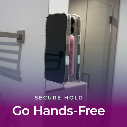 The Clingy Thingy Magnetic Sticky Phone Grip - Removable iPhone Suction Grip for Hands-Free FaceTime - Workouts, Influencers & Content Creator Essentials, Compatible with iPhone 12-16 (Pink Champagne)