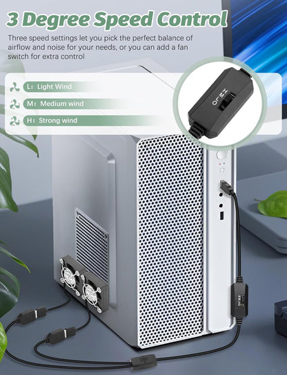 2 Packs USB Fan 40mm x 10mm DC 5V Mini Cooling Brushless Box Fan for Computer Terrarium PlayStation PC Case Xbox Welding Helmet Aquarium Router