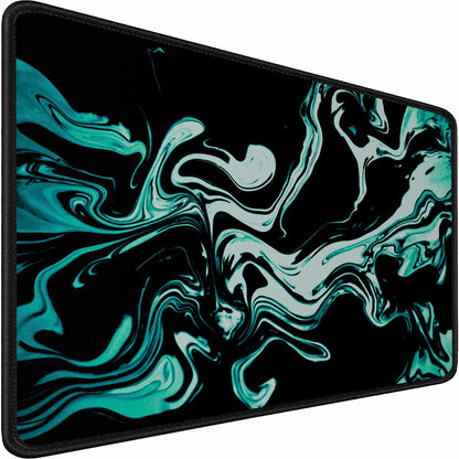 Large Mouse Pad, 31.5x15.7 inch Large Extended Computer Keyboard Mouse Mat, Water Resist Non-Slip Mousepad Rubber Base Long XXL Desk Mouse Pad for Gaming, Office & Home, Marble Cyan